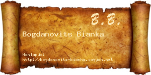 Bogdanovits Bianka névjegykártya